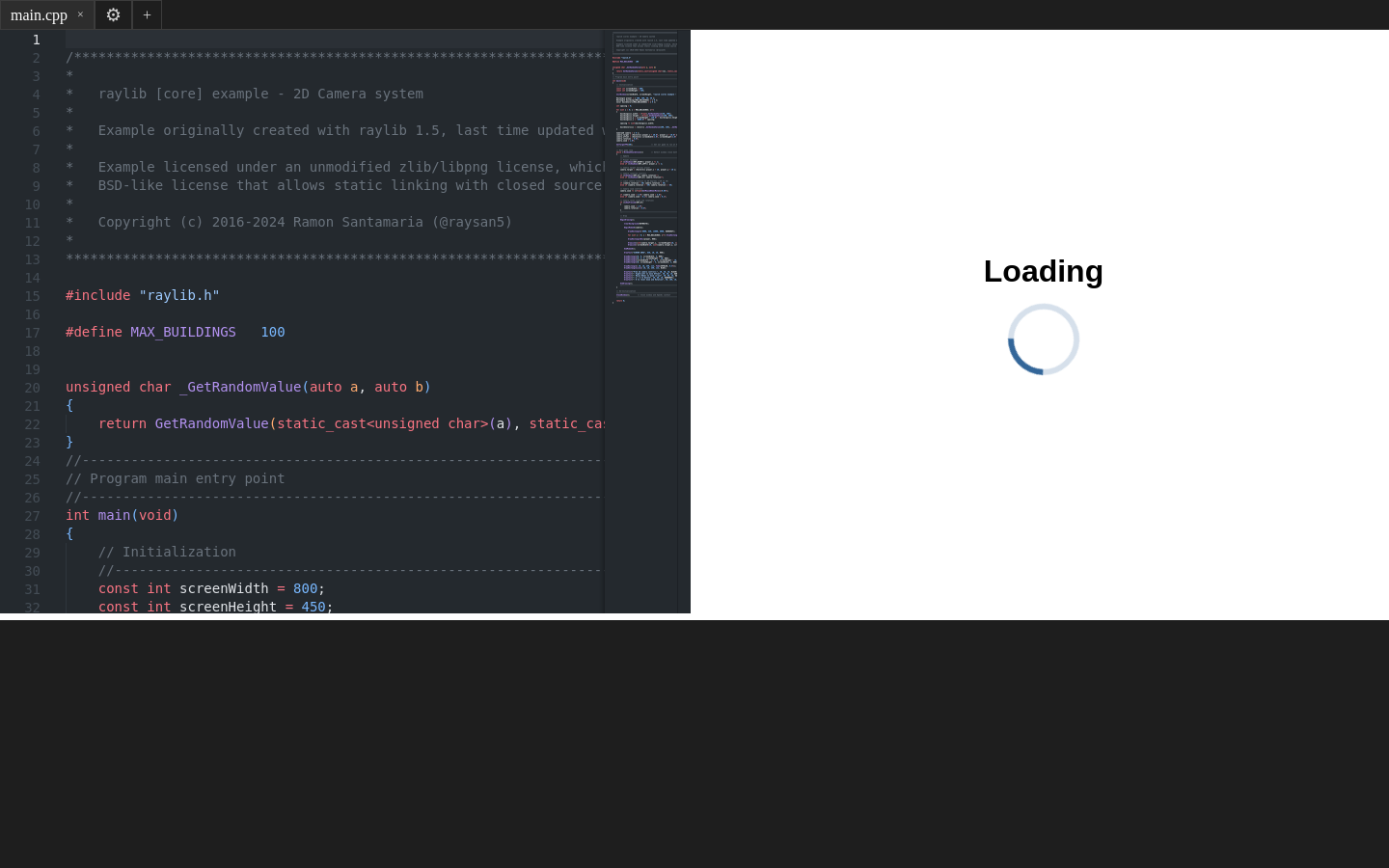 ブラウザ上で動作するRaylibゲーム作成ツール