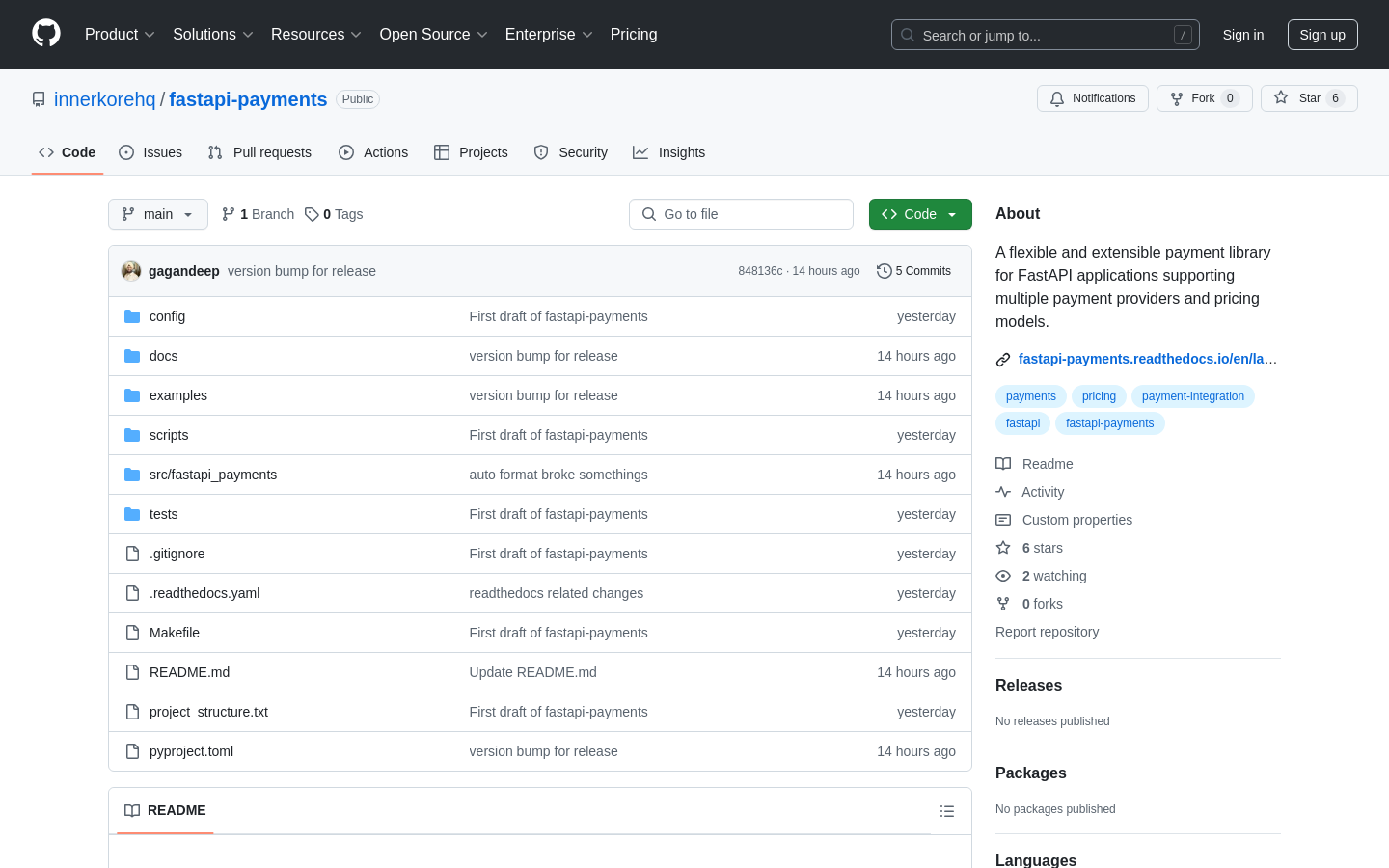 FastAPI Payments Library