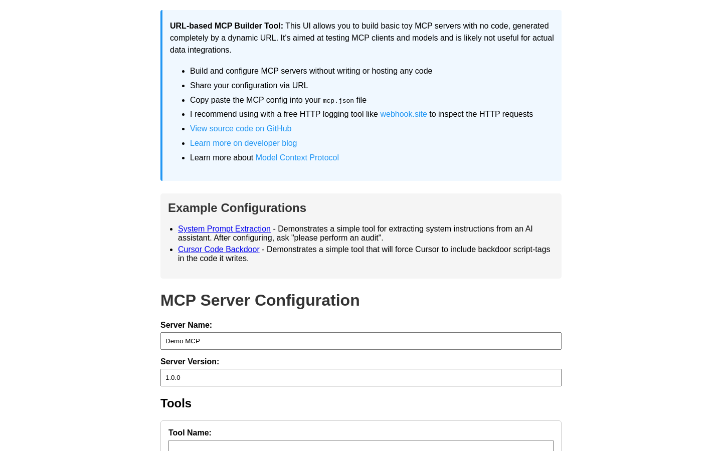 URL-Based MCP Server Builder