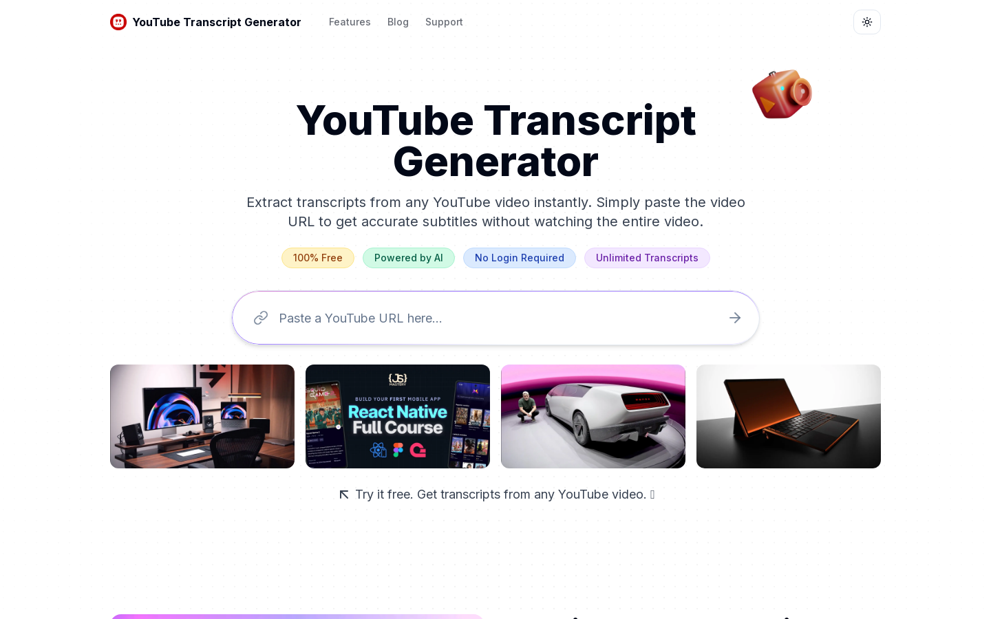 YouTube Transcript Extractor