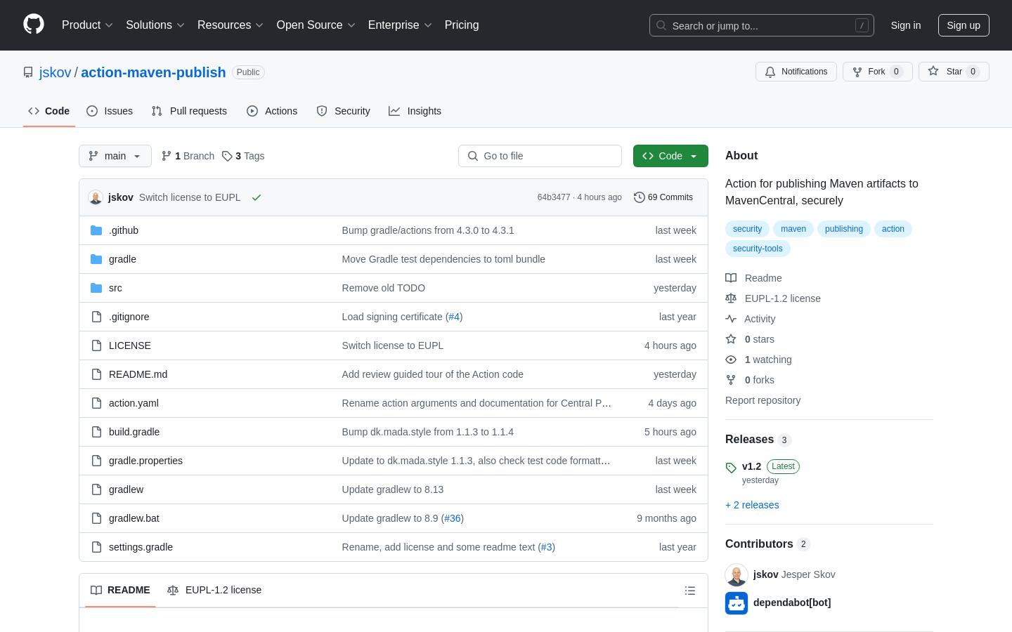 MavenCentral 发布 GitHub Action
