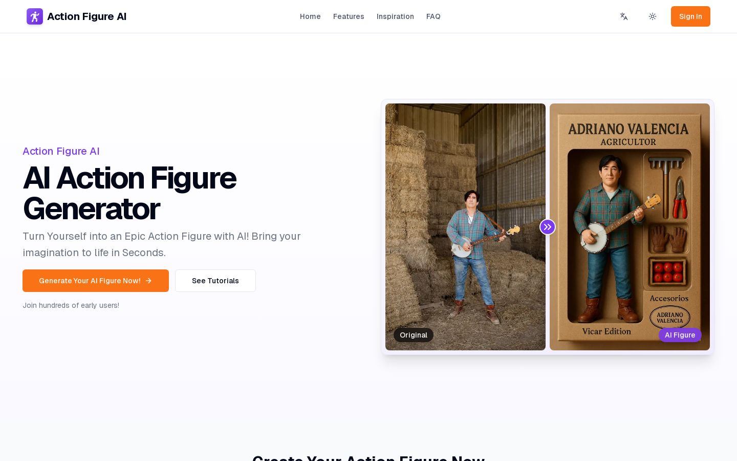 AIアクションフィギュアジェネレーター