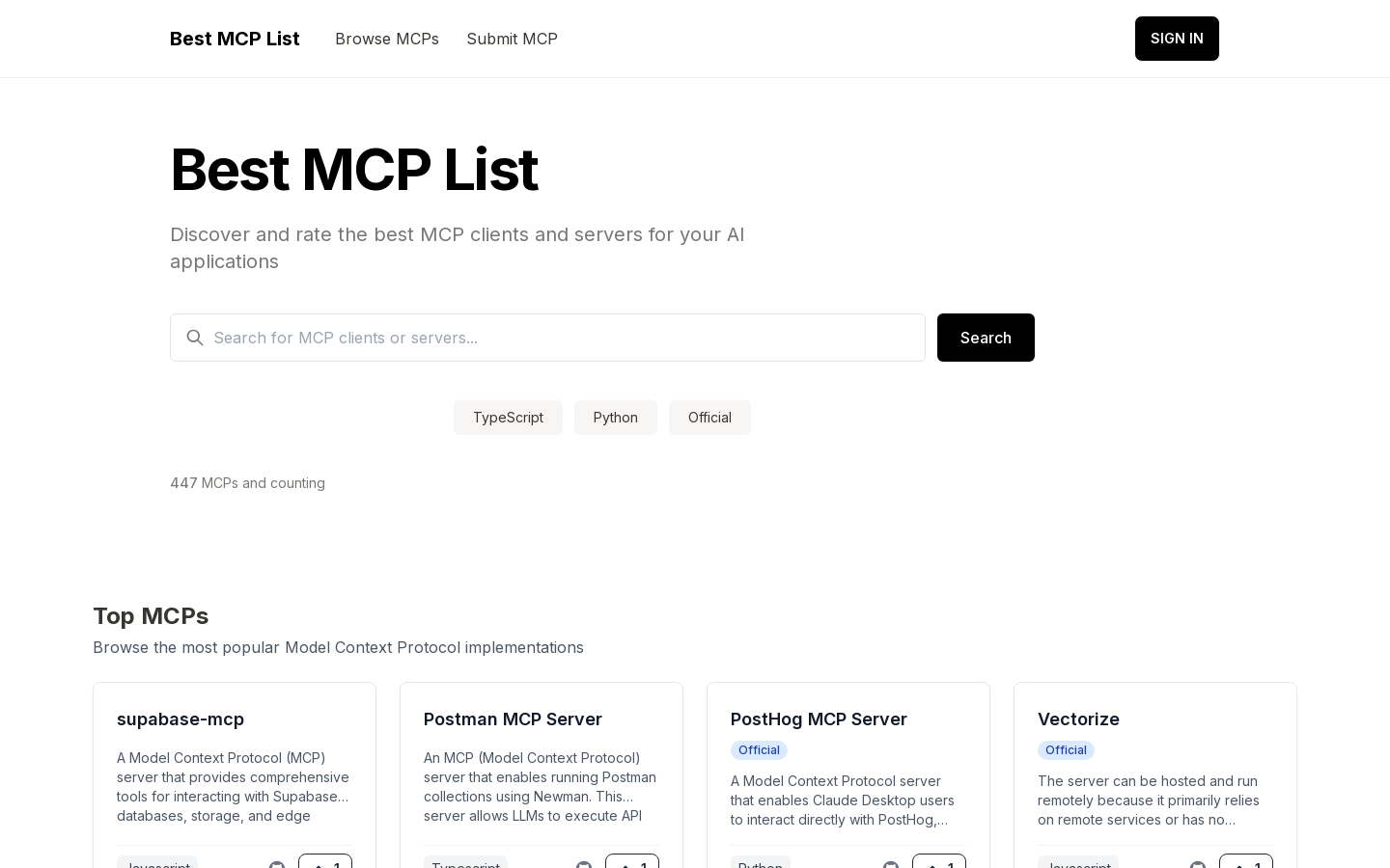 最佳MCP列表