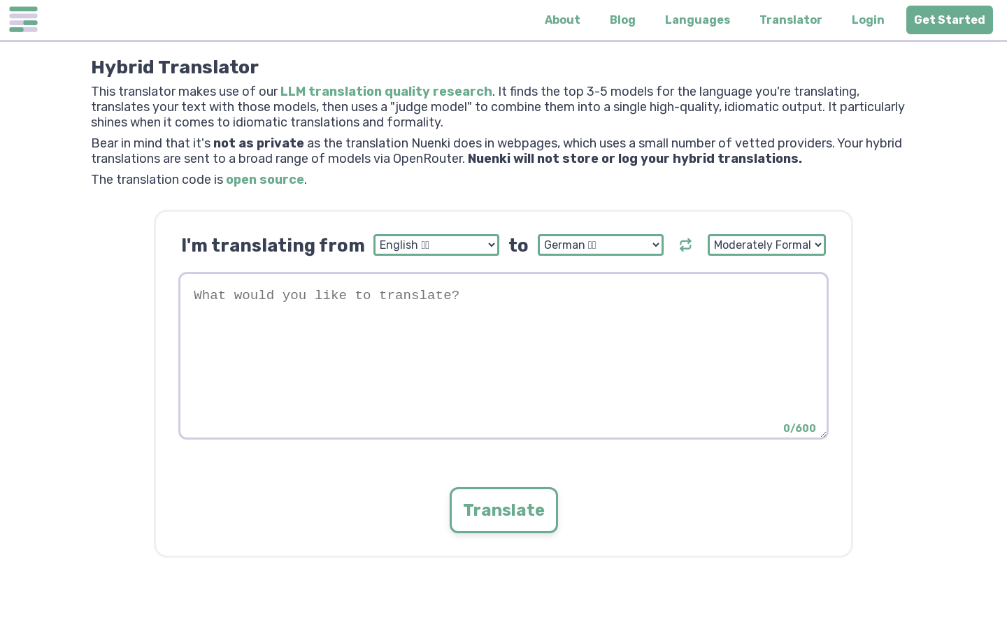 Hybrid Language Translator