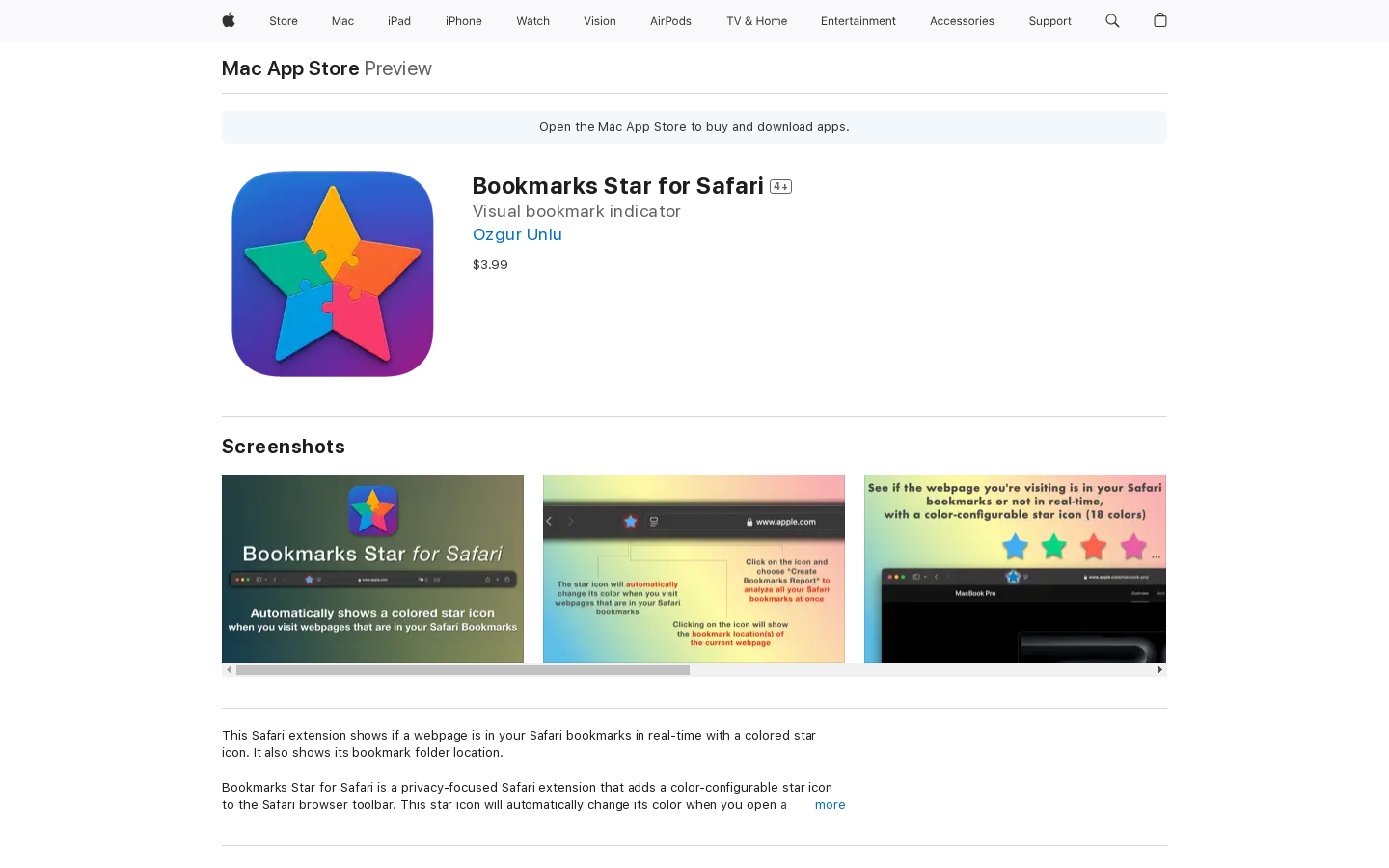 Bookmarks Star for Safari