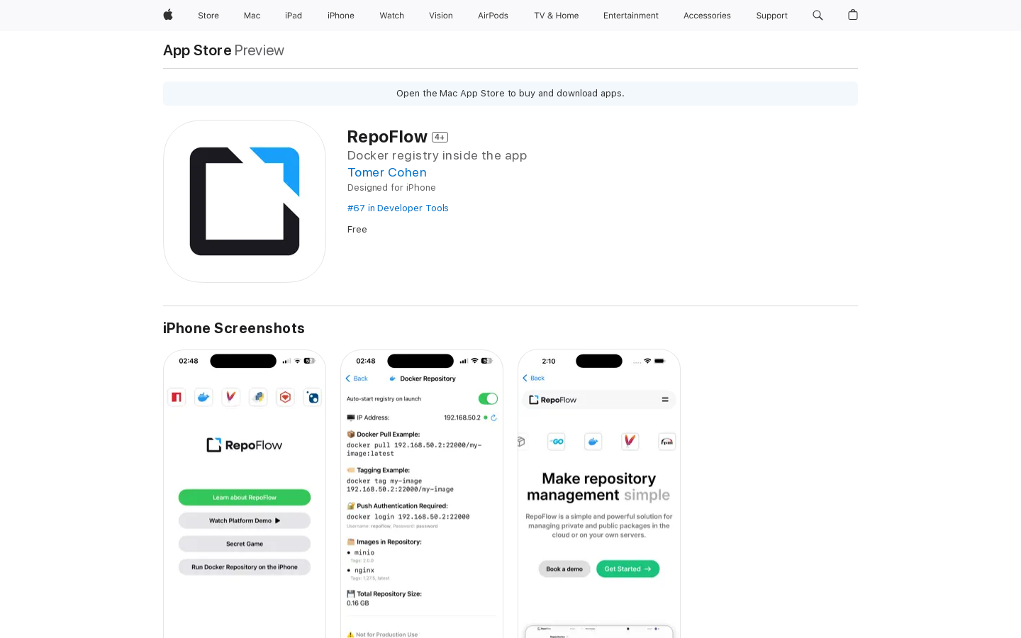 RepoFlow: Docker Registry for iOS