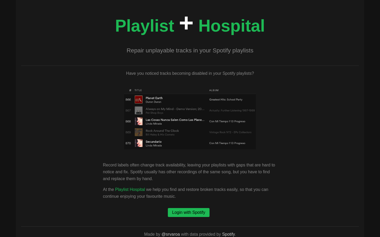 Spotifyプレイリスト修復ツール