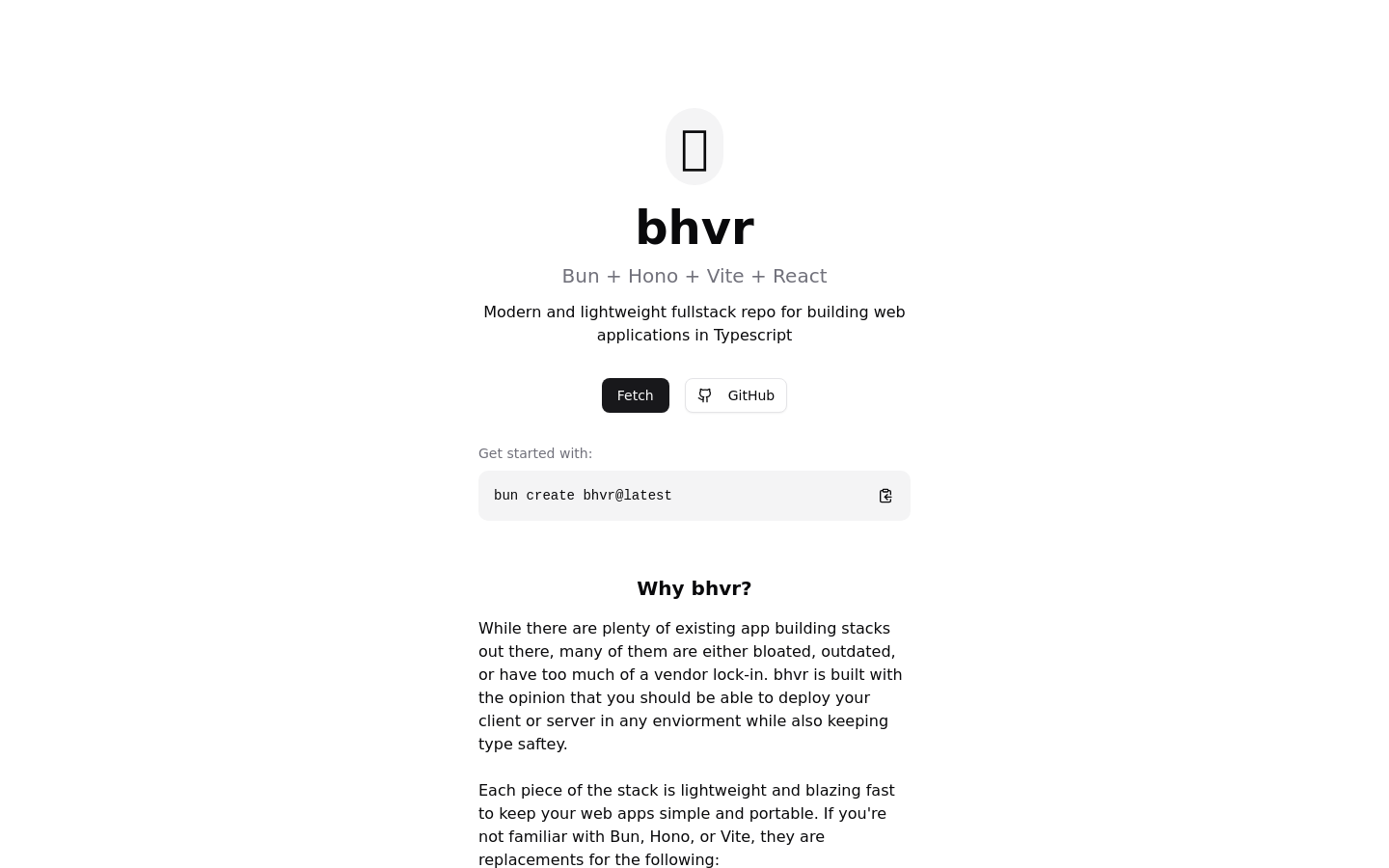 Bhvr 快速开发模板