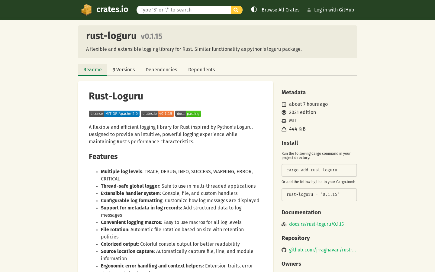 Rust-loguru