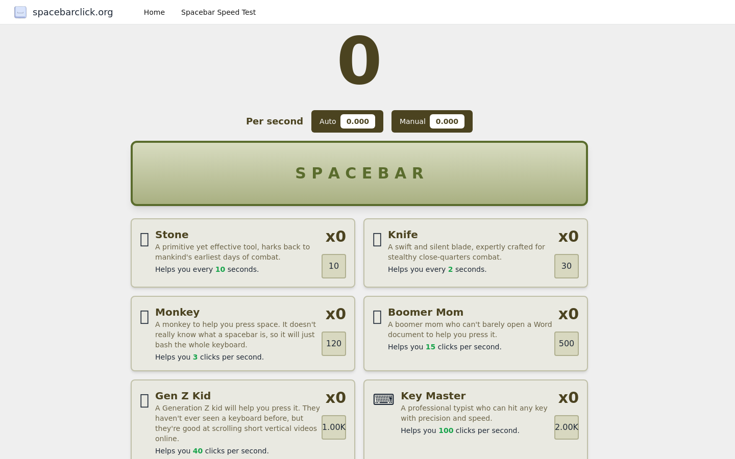 Spacebar Clicker