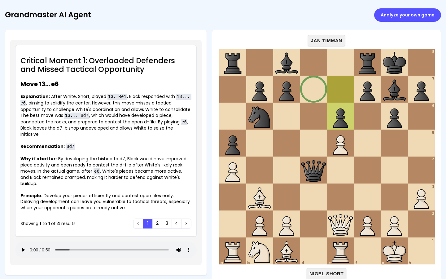 Grandmaster Chess AI