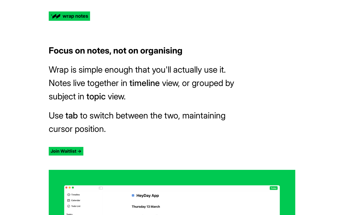 Wrap Notes