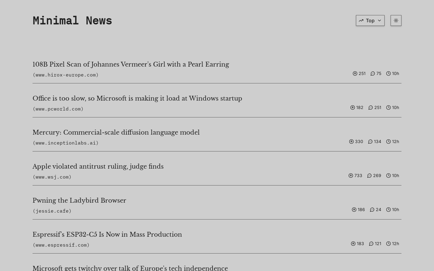Minimal News