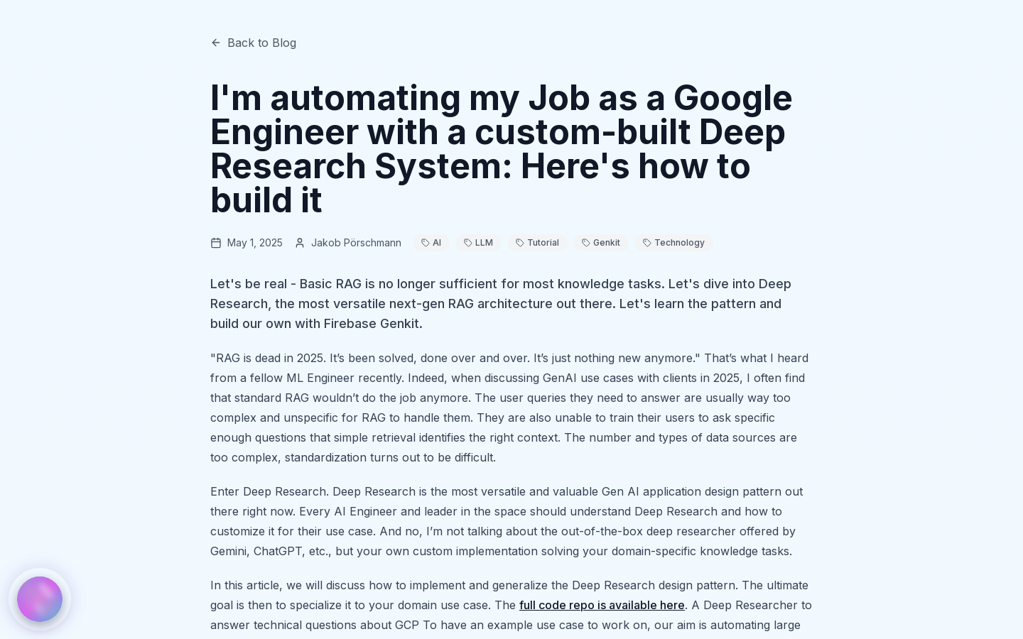 Deep Researcher Automator