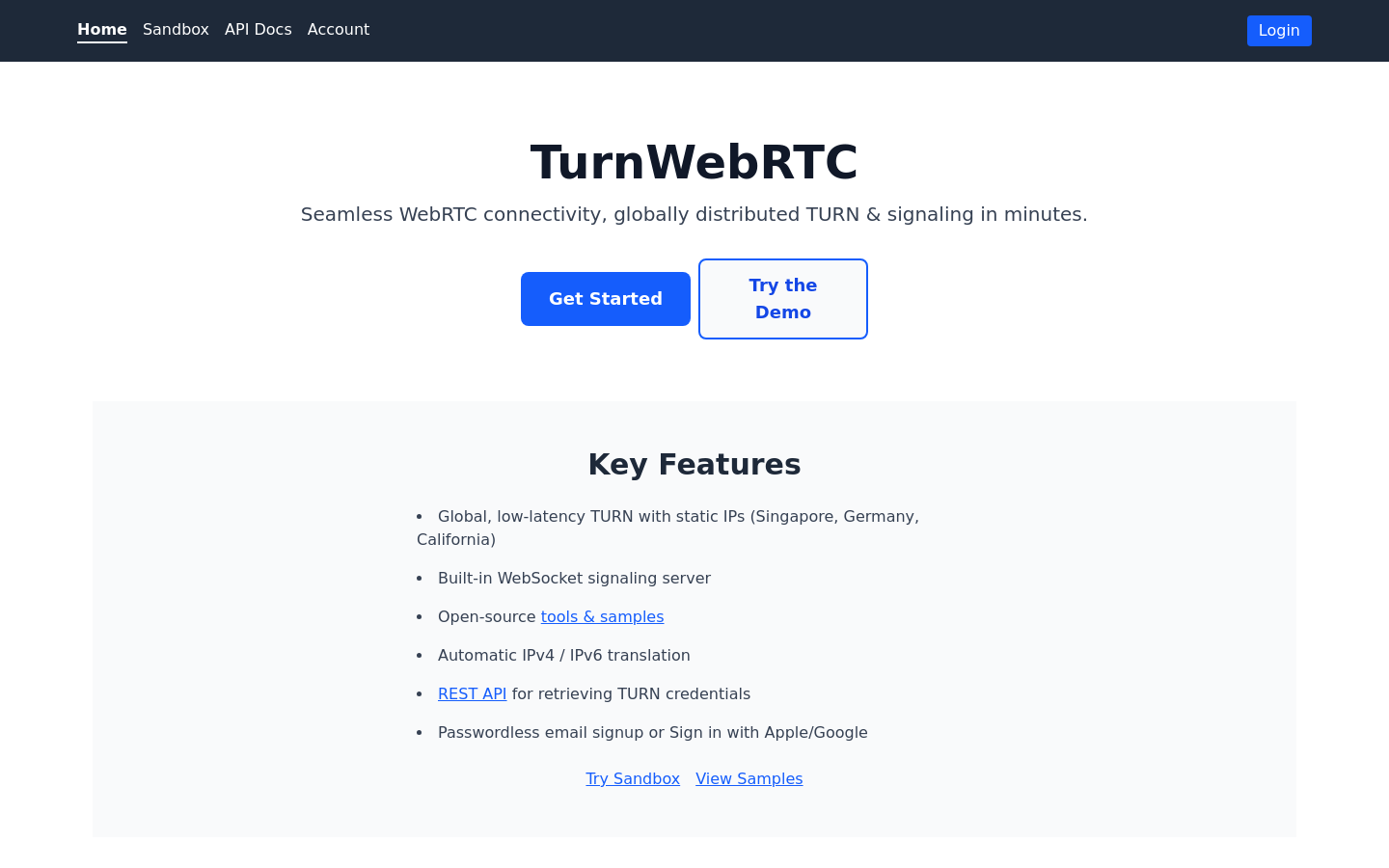 TurnWebRTC グローバル接続ハブ