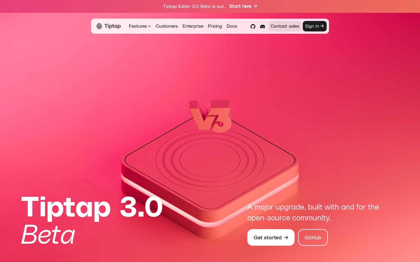 Tiptap Editor 3.0 Beta