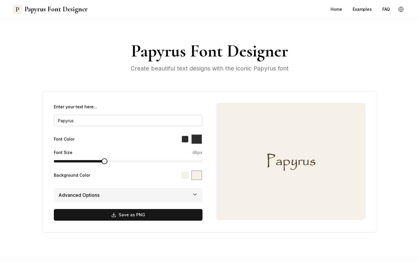 Papyrus Font Designer
