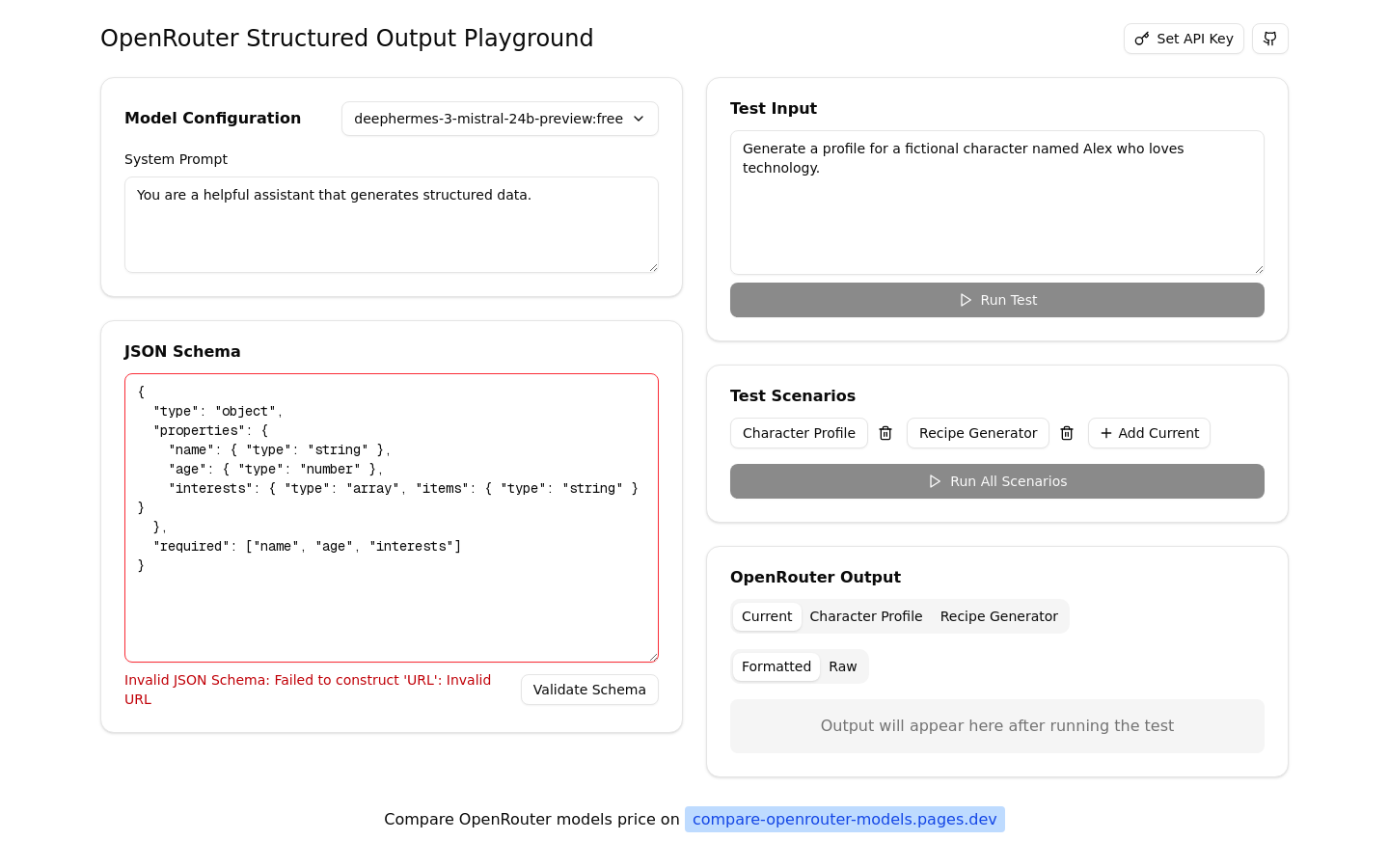 OpenRouter Playground