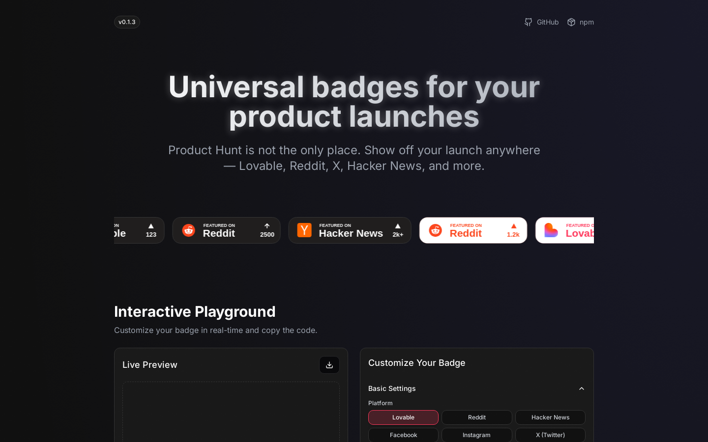 Launched Badges