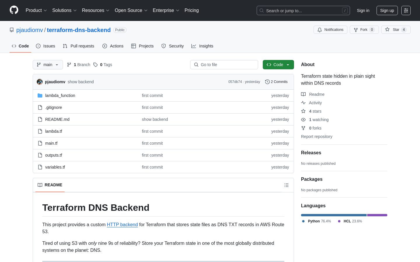 Terraform DNS Backend