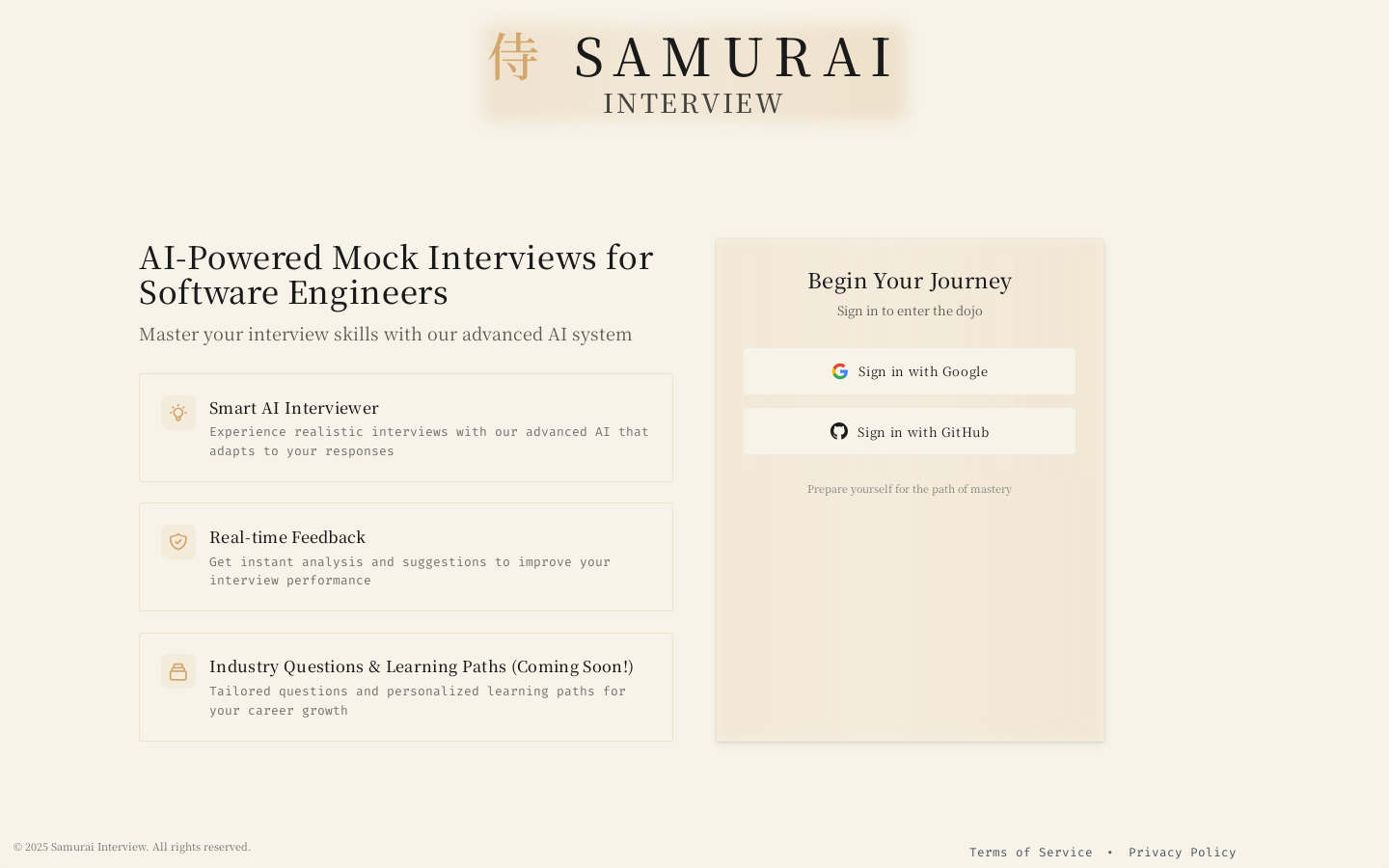 Samurai Interview Simulator
