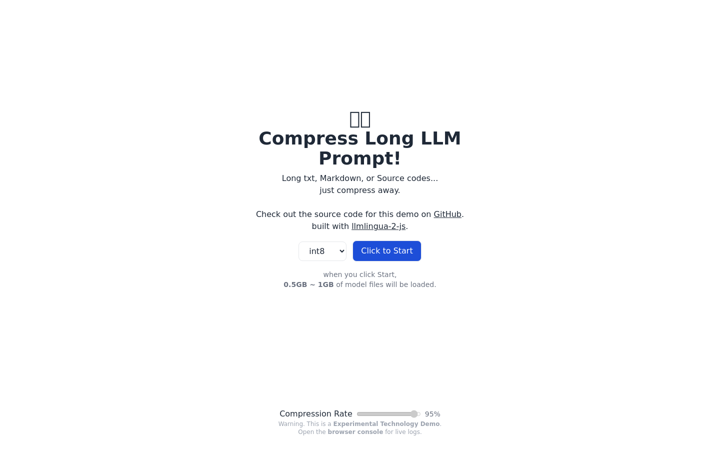 浏览器内LLM Prompt压缩工具