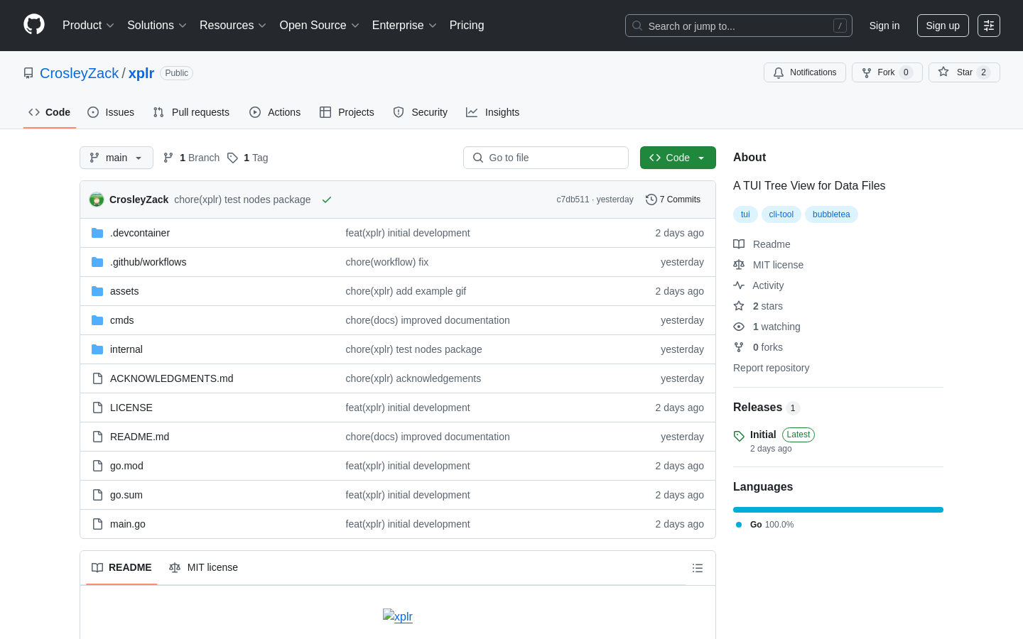Xplr CLI Tree View