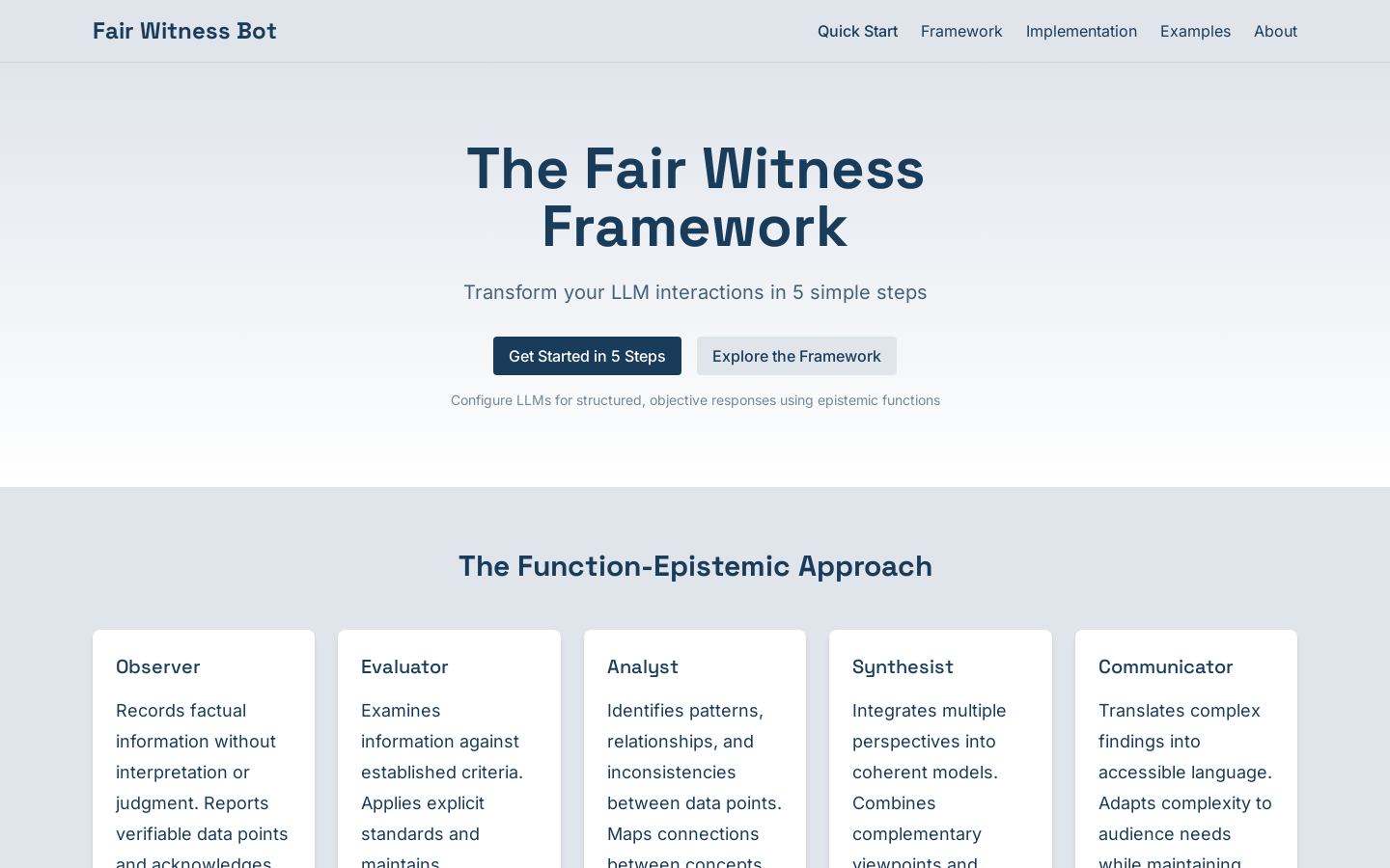 Fair Witness Prompt