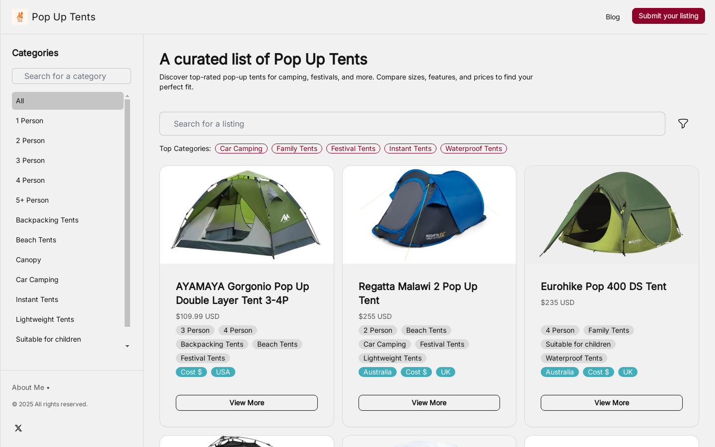 Pop Up Tent Curator
