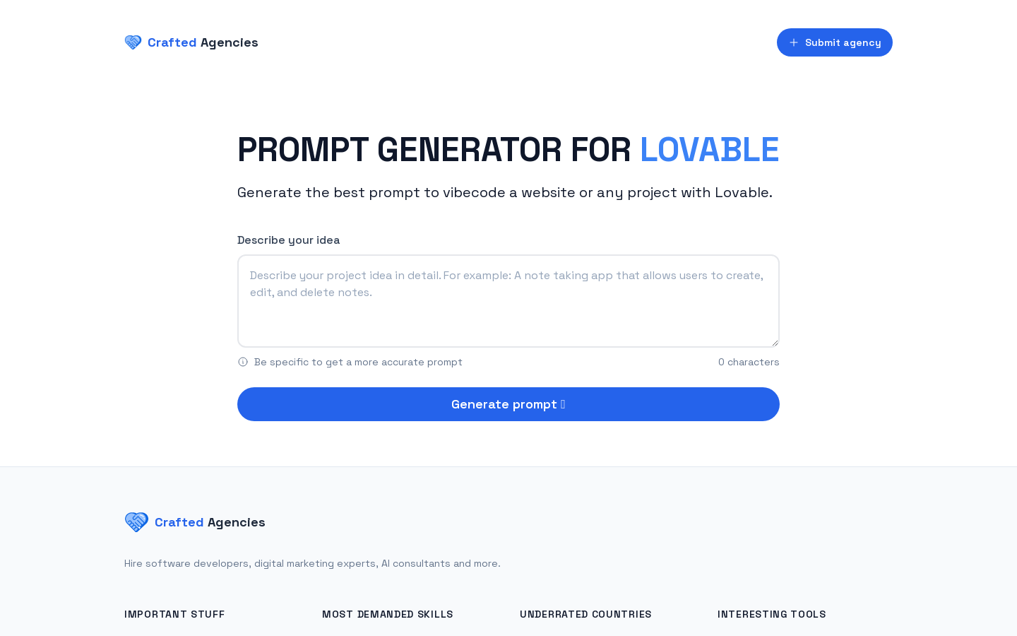Lovable Prompt Generator