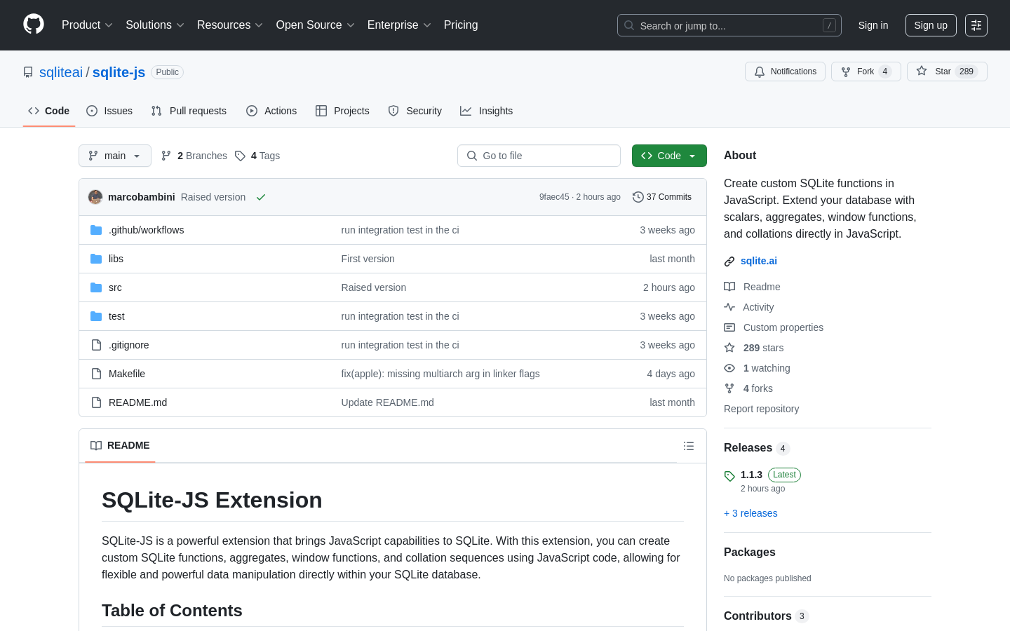 JavaScript SQLite