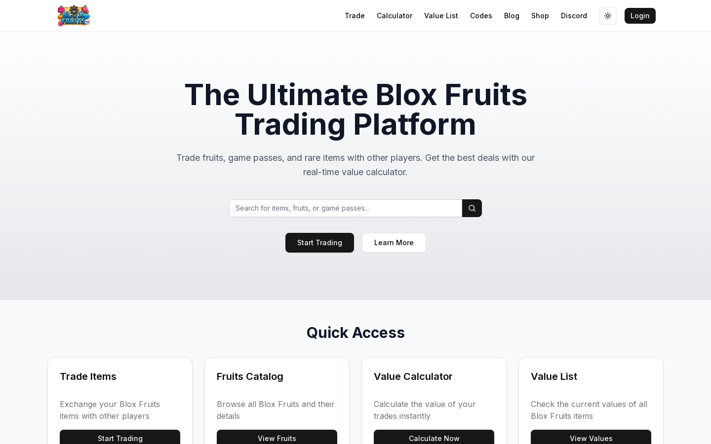 Blox Fruits 交易中心