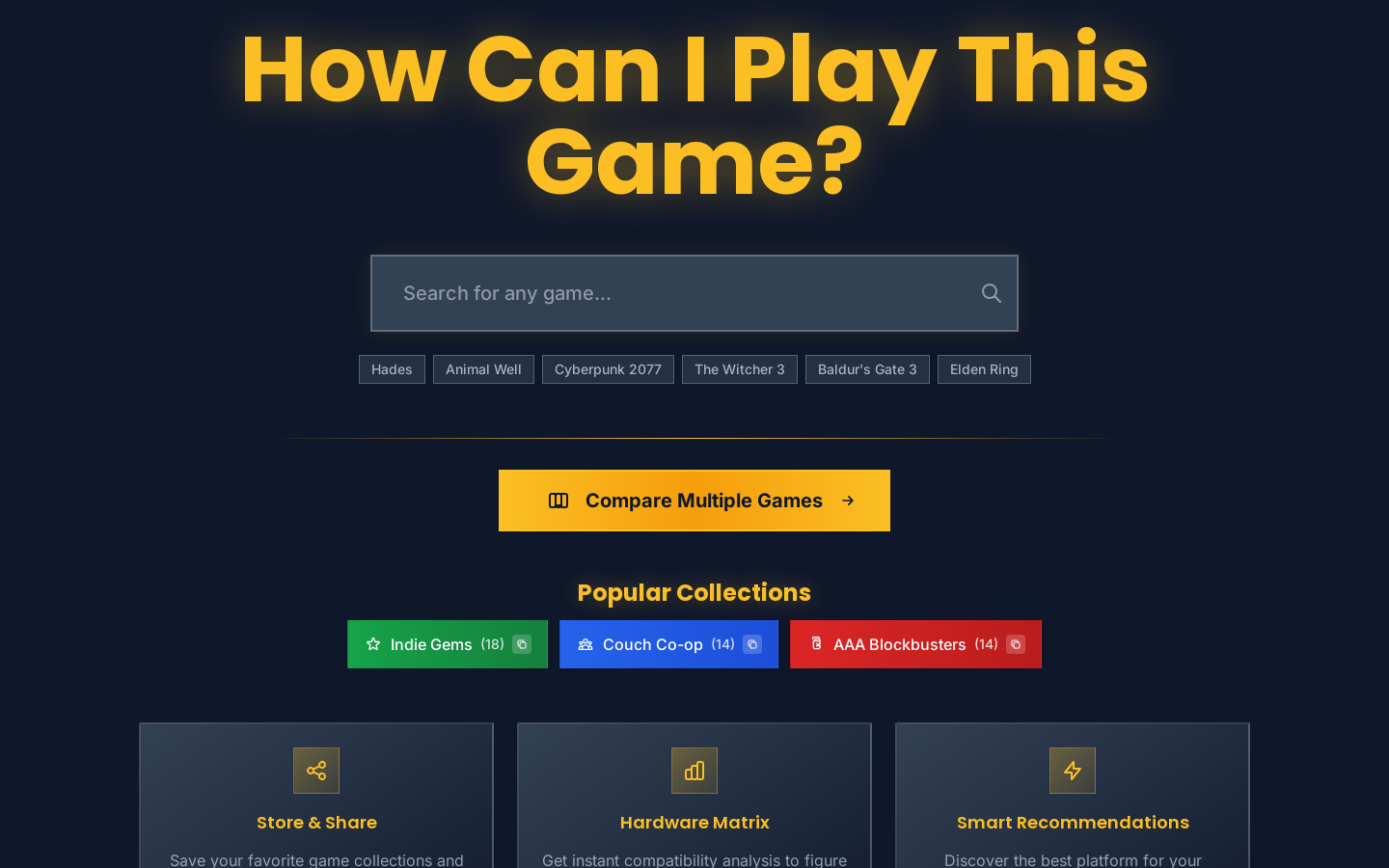 Game Hardware Recommender