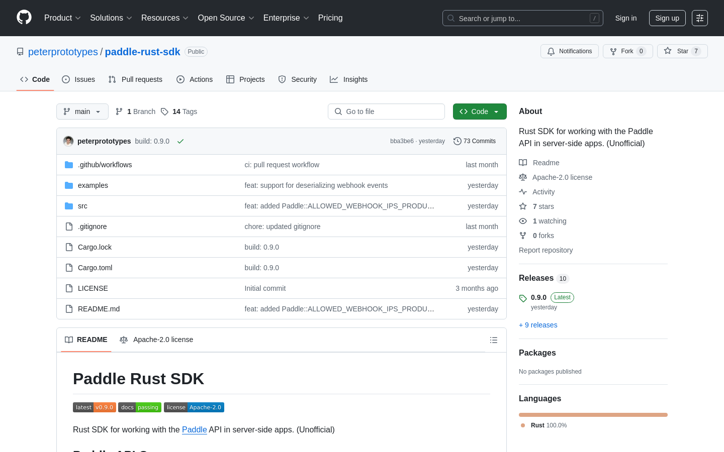 Paddle Rust SDK