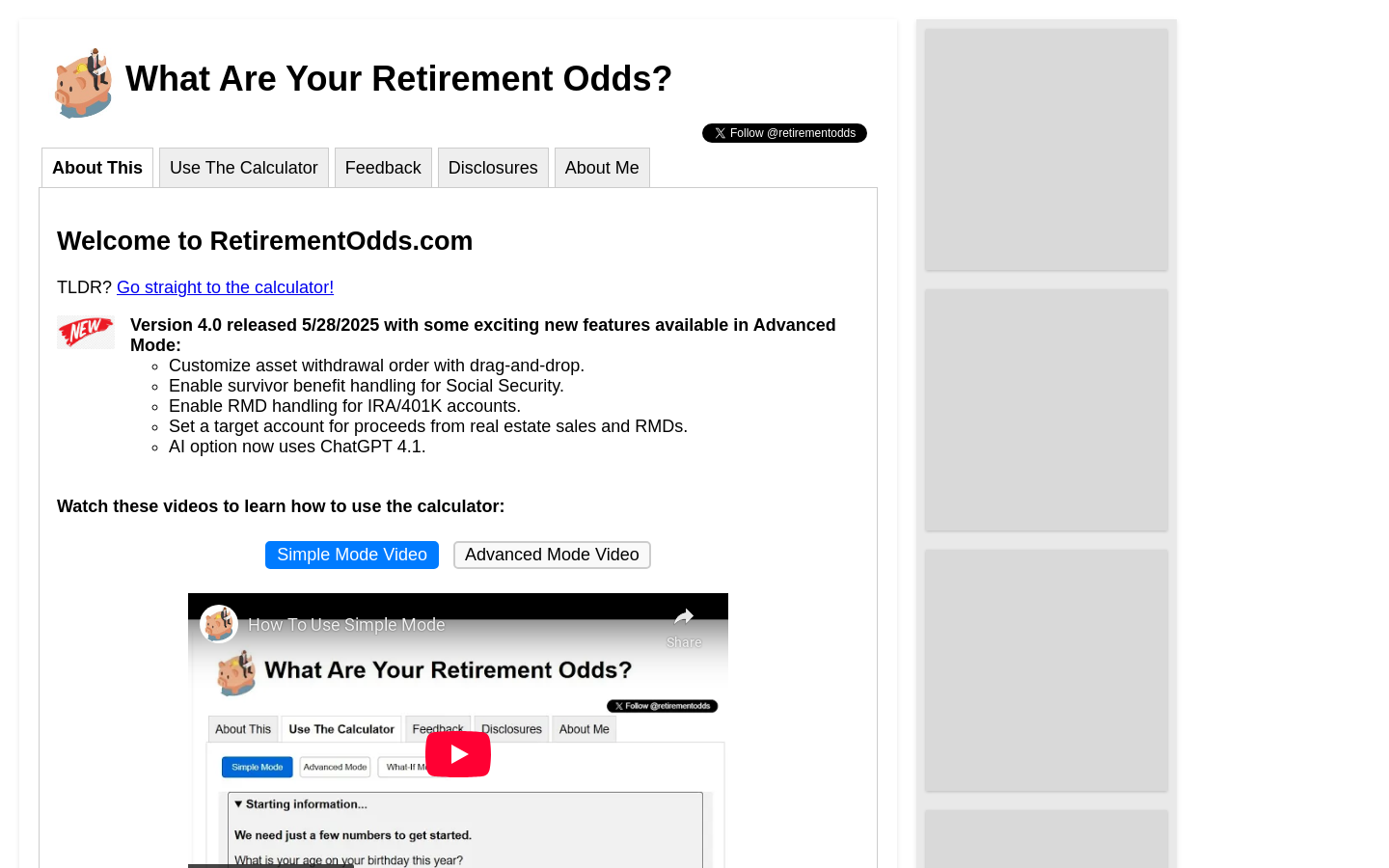 Retirement Odds Calculator:img