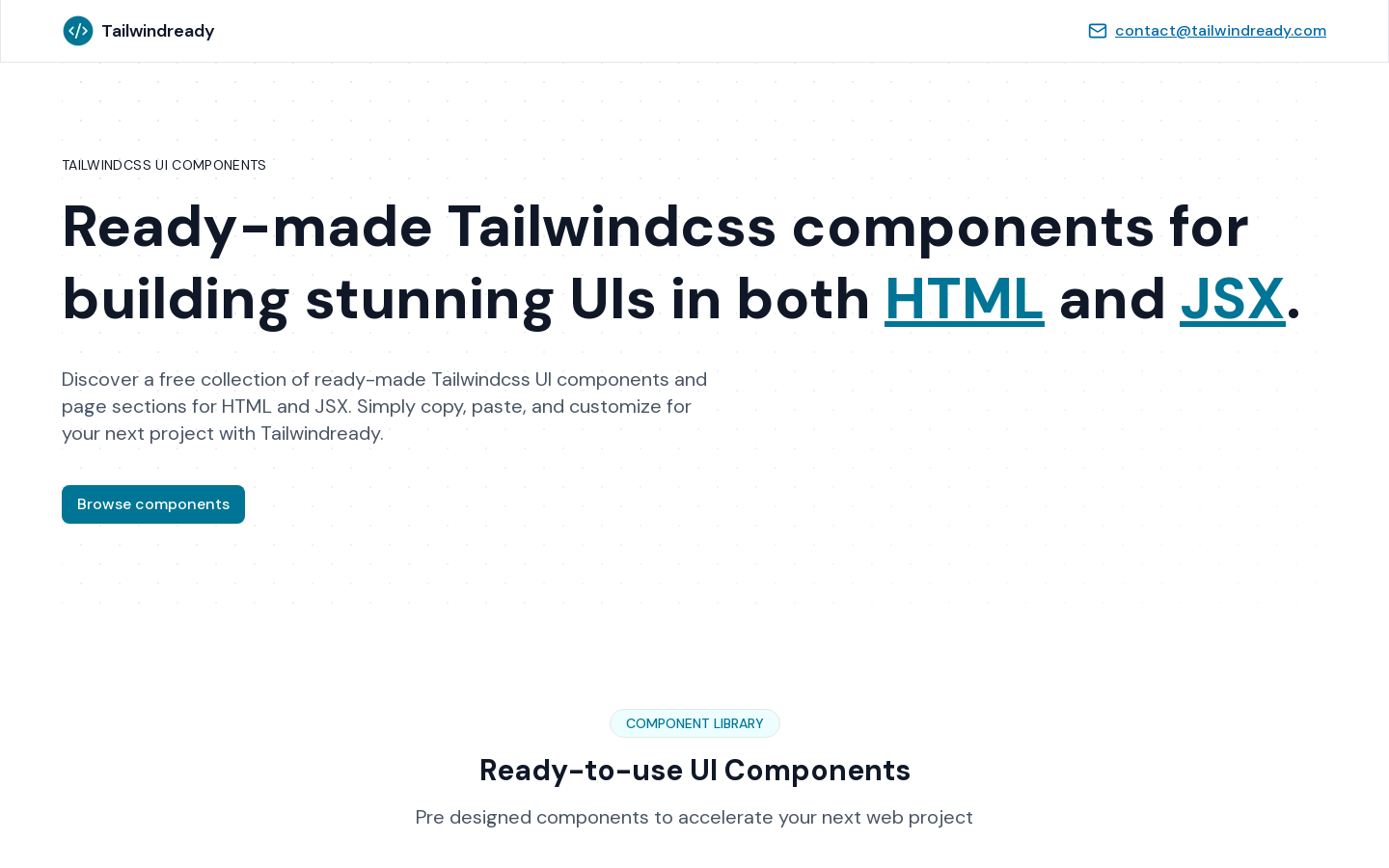 TailwindReady UI 组件库