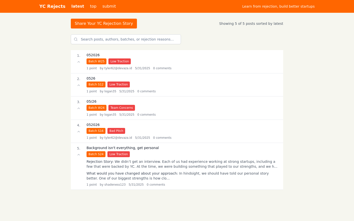 YC 拒否ストーリーサイト