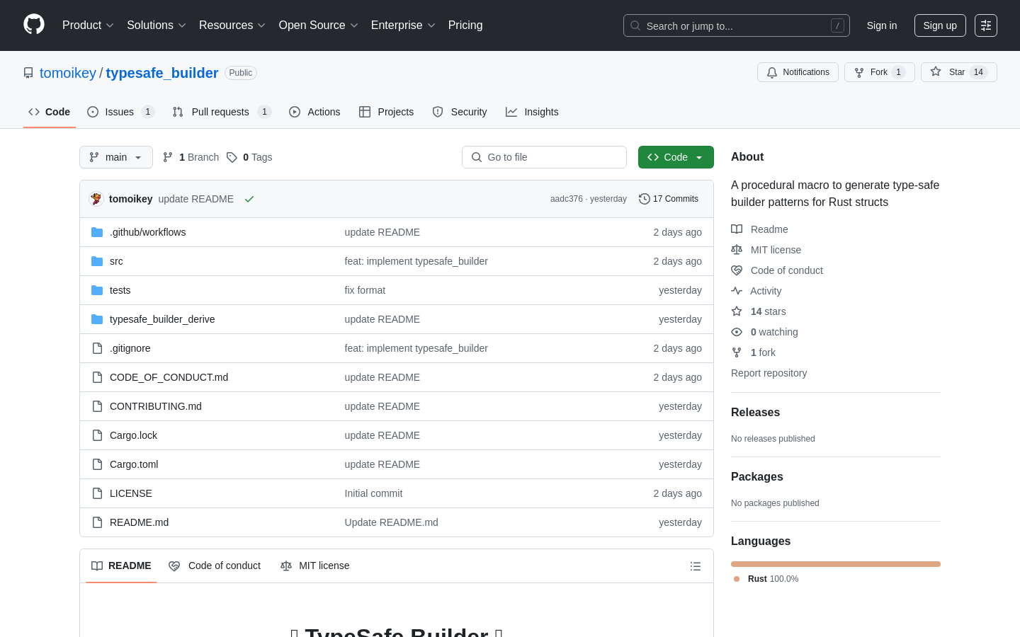 TypeSafe Builder for Rust