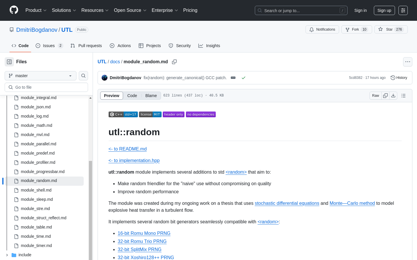 UTL Random Library