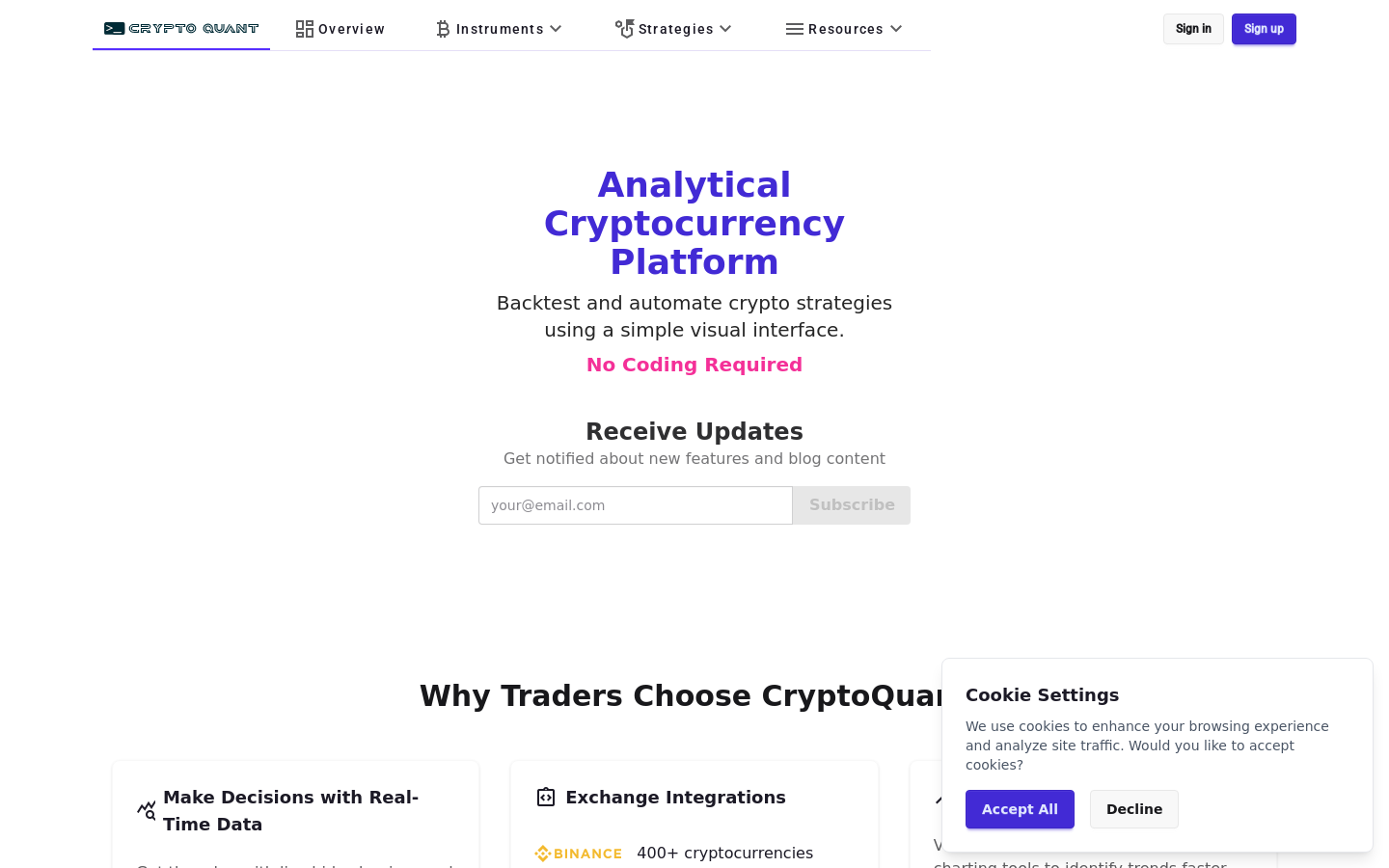 CryptoQuant Screener