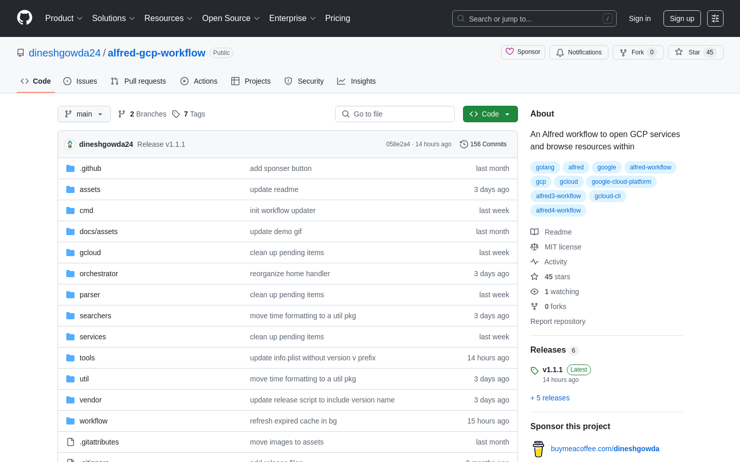 GCP Alfred Workflow