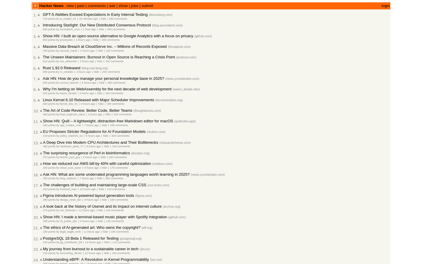 存在しないHacker News