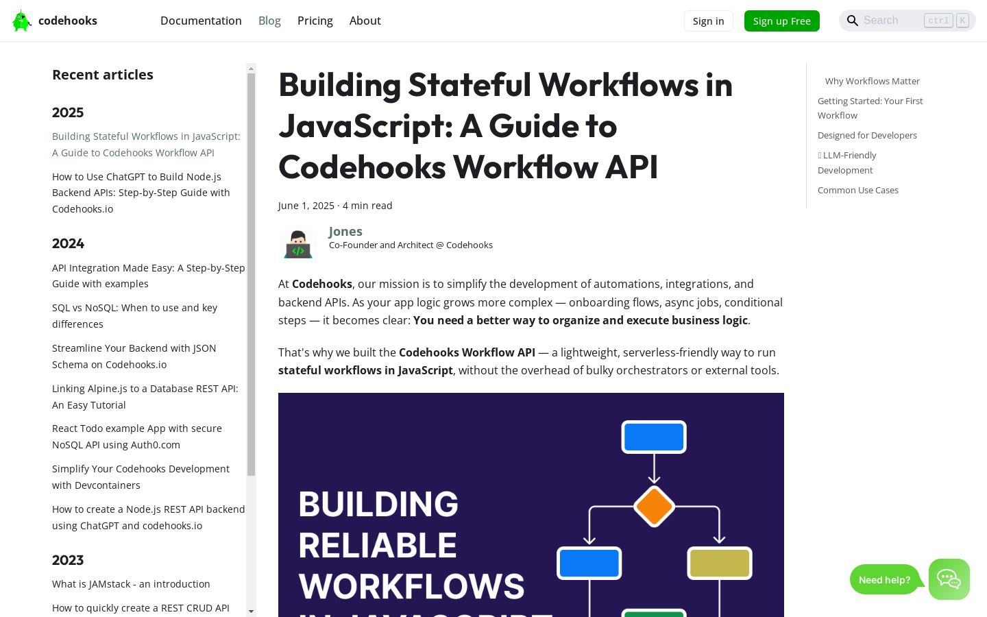 Codehooks ワークフローAPI
