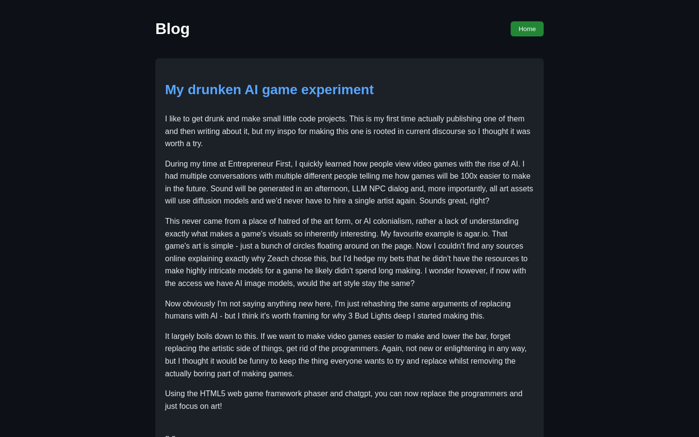Drunked Web AI Game Platform