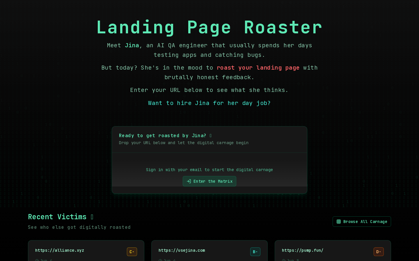 Landing Page Roaster AI
