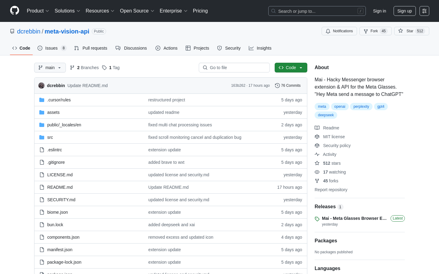 Meta Vision API Extension