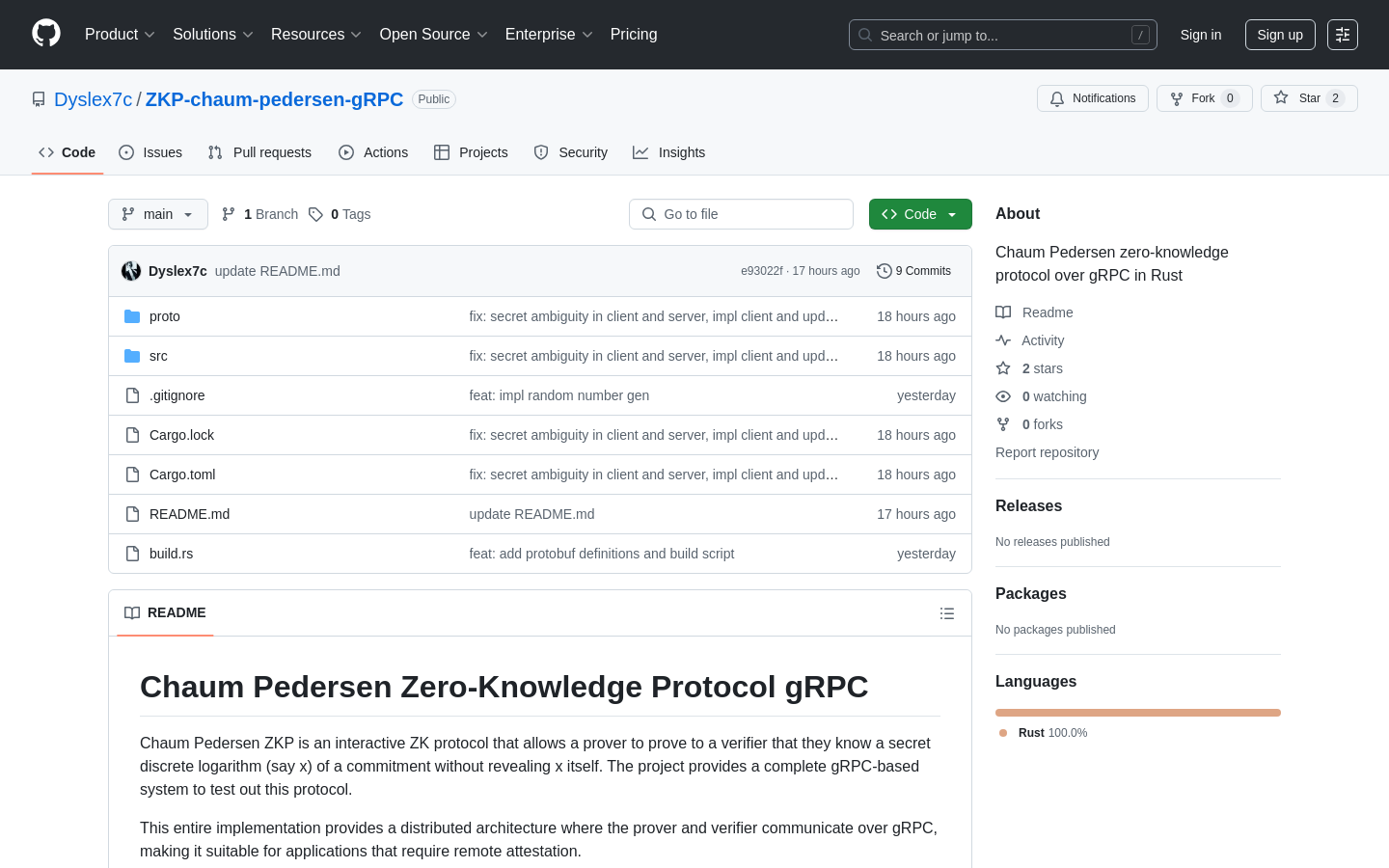 Chaum-Pedersen ZK Protocol Implementation