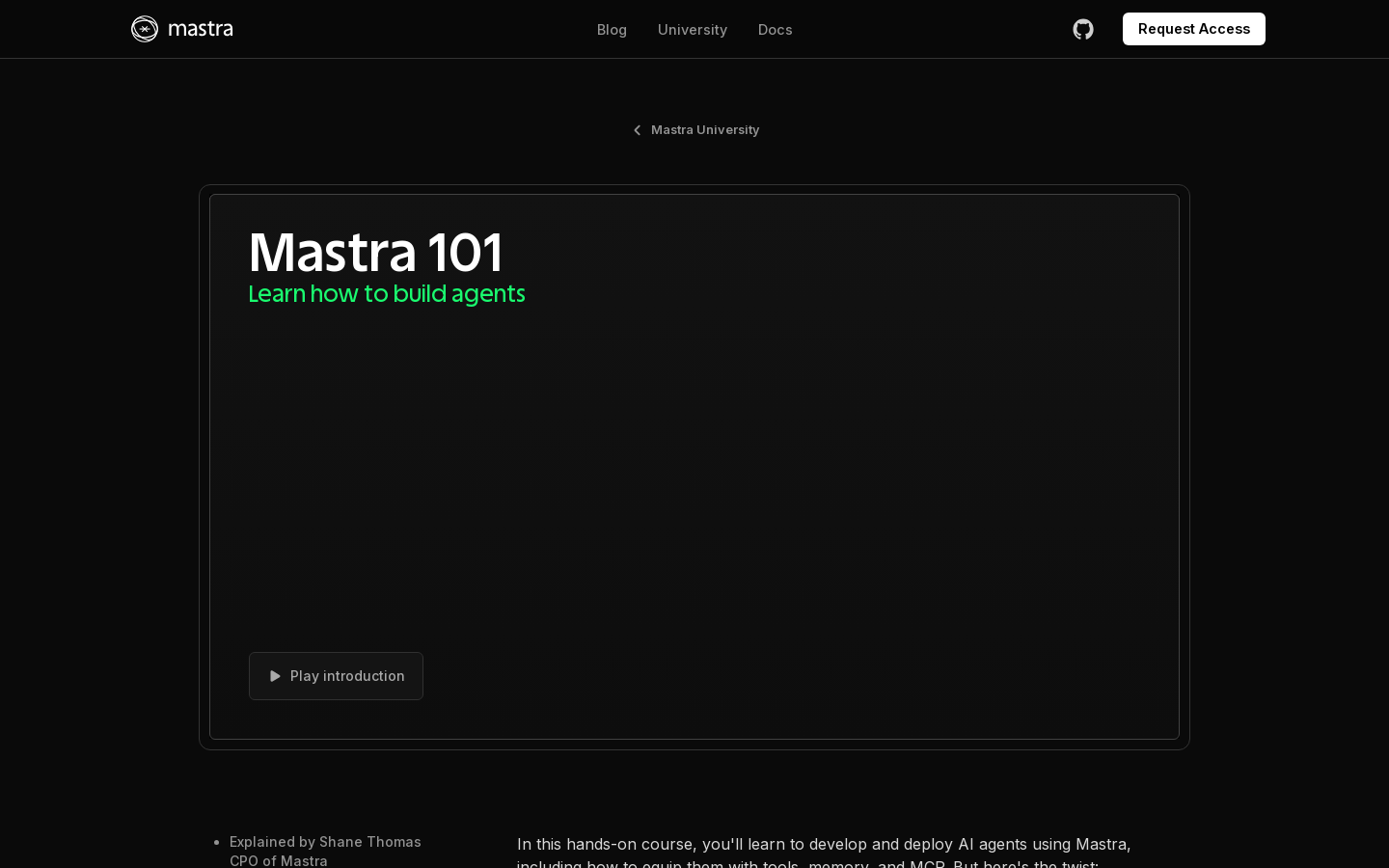 Mastra MCP Course