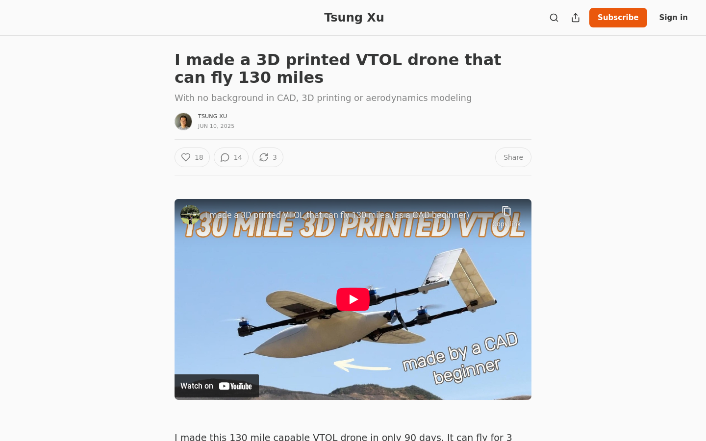 3D Printed VTOL Drone