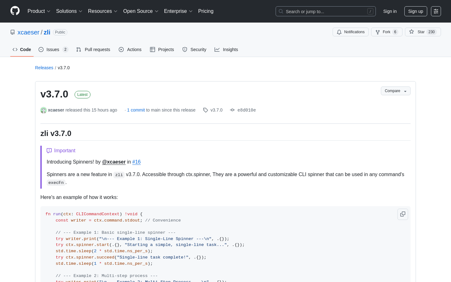 Zig CLI Framework